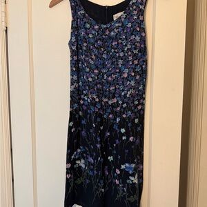 Floral Sleeveless Dress - Blue and Purple